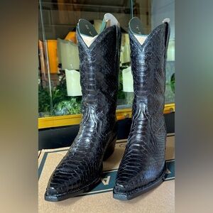 Tecovas Black Cowboy Boots Exotic Leather Western Style